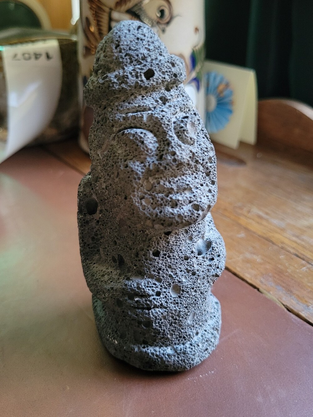 Vintage Jeju Island South Korea Dolhareubang Basalt Volcanic Lava Stone